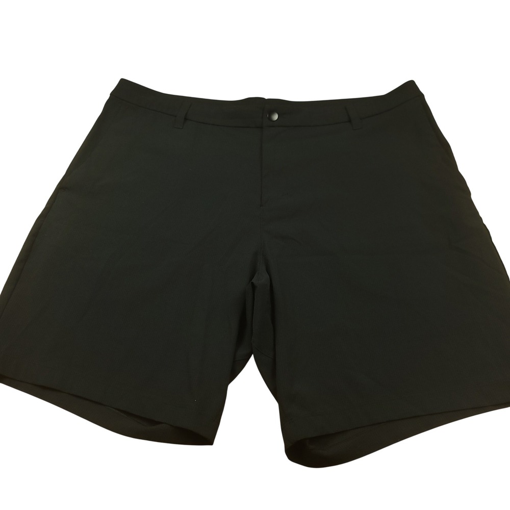 Lululemon Mens Commission Shorts Sz 40 Black Slim Fit Stretch Golf Chino-Issue